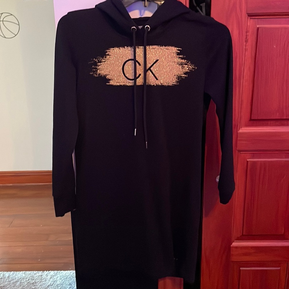 Sweatshirt dress with hood